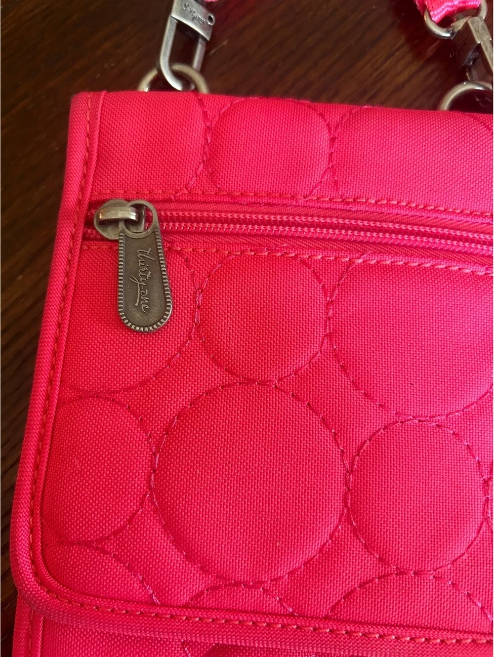 Thirty-One Pink Crossbody Organizer Bag with Adjustable Strap